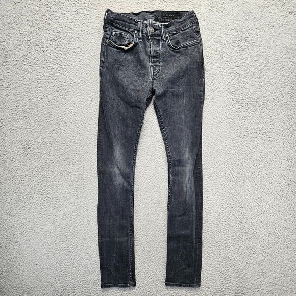 Allsaints Cigarette Jeans Womens‎ Size 28 Black Denim Skinny Button Fly - Picture 1 of 11